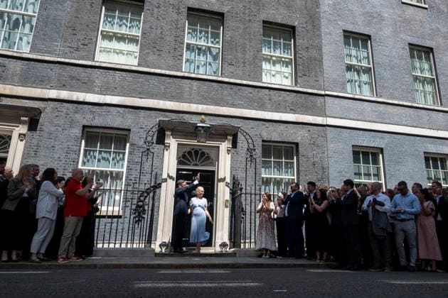 July 20, 2026, London, London, UK: LONDON, UK. Andy Burnham, the new Prime Minister, and wife Marie-France van Heel, after he gave his first speech in Downing Street, replacing Sir Keir Starmer and becoming BritainÃ¢â‚¬â ¢s seventh Prime Minister in ten years. London UK  - ZUMAl94_ 20260720_zaf_l94_103 Copyright: xStephenxChungx