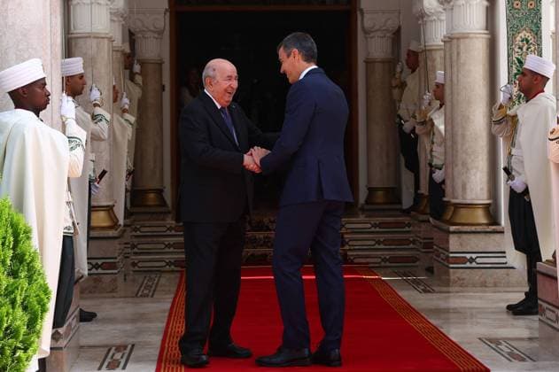 Algerian Prime Minister Sifi Ghrieb receives Spanish Prime Minister Pedro Sanchez during an official visit in Algiers, Algeria on July 20, 2026. Cordon Press  FERNANDOxCALVO
