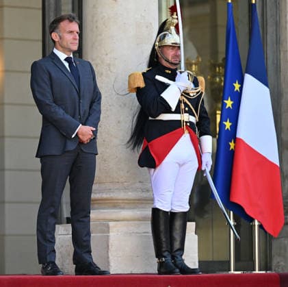 Emmanuel Macron - Brice Oligui Nguema meeting in Paris PARIS, FRANCE - JULY 20: French President Emmanuel Macron (L) awaits Brice Oligui Nguema (not pictured), President of Gabon at the Elysee Presidential Palace in Paris, France on July 20, 2026. Mustafa Yalcin Anadolu Paris France. Editorial use only. Please get in touch for any other usage.  Copyright: x2026xAnadoluxMustafaxYalcinx