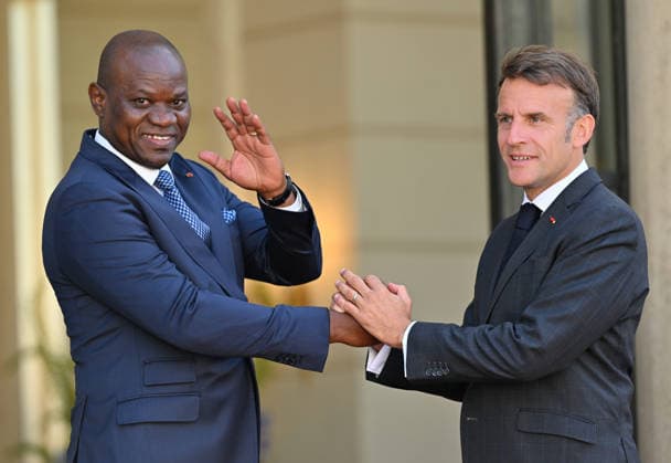 Emmanuel Macron - Brice Oligui Nguema meeting in Paris PARIS, FRANCE - JULY 20: French President Emmanuel Macron (R) and Brice Oligui Nguema (L), President of Gabon pose for a photo ahead of their meeting at the Elysee Presidential Palace in Paris, France on July 20, 2026. Mustafa Yalcin Anadolu Paris France. Editorial use only. Please get in touch for any other usage.  Copyright: x2026xAnadoluxMustafaxYalcinx