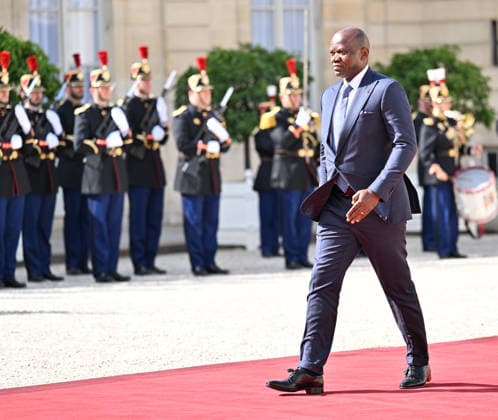 Emmanuel Macron - Brice Oligui Nguema meeting in Paris PARIS, FRANCE - JULY 20: Brice Oligui Nguema, President of Gabon, arrives to meet French President Emmanuel Macron (not pictured) at the Elysee Presidential Palace in Paris, France on July 20, 2026. Mustafa Yalcin Anadolu Paris France. Editorial use only. Please get in touch for any other usage.  Copyright: x2026xAnadoluxMustafaxYalcinx