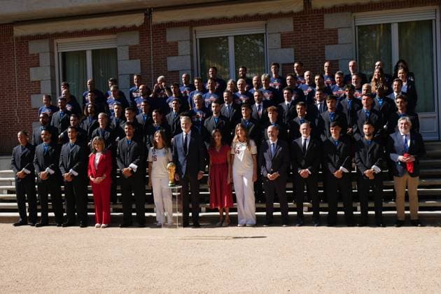 King Felipe VI, Queen Letizia, Princess Leonor and Princess Infanta Sofia at royal reception to honour the Spain Soccer team after their victory in the World Cup USA and Mexico 2026 in Madrid on Modany, 20 July 2026 Cordon Press 