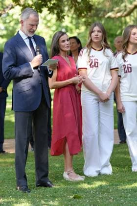 King Felipe VI, Queen Letizia, Princess Leonor and Princess Infanta Sofia at royal reception to honour the Spain Soccer team after their victory in the World Cup USA and Mexico 2026 in Madrid on Modany, 20 July 2026 Cordon Press 