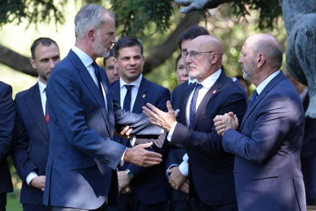 King Felipe VI, Queen Letizia, Princess Leonor and Princess Infanta Sofia at royal reception to honour the Spain Soccer team after their victory in the World Cup USA and Mexico 2026 in Madrid on Modany, 20 July 2026 Cordon Press 
