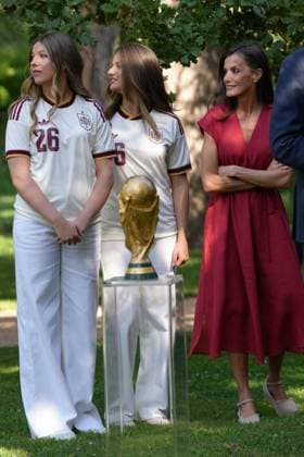 King Felipe VI, Queen Letizia, Princess Leonor and Princess Infanta Sofia at royal reception to honour the Spain Soccer team after their victory in the World Cup USA and Mexico 2026 in Madrid on Modany, 20 July 2026 Cordon Press 