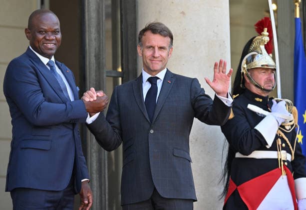 French President Emmanuel Macron hosts Gabonese President Brice Oligui Nguema at the Élysée Palace in Paris, France, on July 20, 2026. Christian Liewig Bestimage French President Emmanuel Macron receives Gabon’s President Brice Oligui Nguema for a meeting at the Élysée Palace in Paris, France, on July 20, 2026  Copyright: xChristianxLiewigx xBestimagexChristianxLiewigx xBestimagex