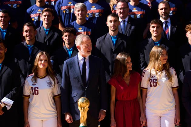 July 20, 2026, Madrid, Madrid, Spain: King Felipe VI of Spain, Queen Letizia of Spain, Crown Princess Leonor, Princess Sofia receive National Football Team Following World Cup Win at Zarzuela Palace on July 20, 2026 in Madrid, Spain Madrid Spain  - ZUMAg15_ 20260720_zaf_g15_028 Copyright: xJackxAbuinx