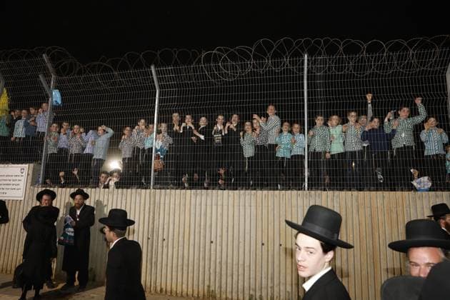 Ultra-Orthodox protesters demonstrate over arrest of alleged draft evader in Israel CFAR YONA, ISRAEL JULY 20, 2026: Ultra-Orthodox Jewish demonstrators, including members of the Gur Hasidic community, gather outside Military Prison 10 to protest the arrest of a Haredi man accused of evading compulsory military service. Organisers estimated that more than 20,000 people took part in the demonstration, which escalated into clashes and created hazardous conditions for journalists covering the event. Cfar Yona Israel Copyright: x xHilelxbenxorx xJNAxPressx