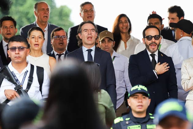 Colombia s president-elect Abelardo De la Espriella takes part during the Independence Day of Colombia military parade in Medellin, Colombia on July 20, 2026. Photo by: Camilo Moreno Long Visual Press Medellin Antioquia Colombia Copyright: xCamiloxMorenox