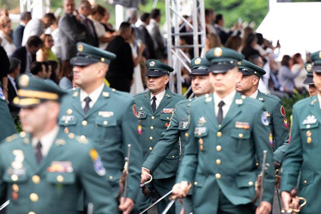 Colombia s president-elect Abelardo De la Espriella takes part during the Independence Day of Colombia military parade in Medellin, Colombia on July 20, 2026. Photo by: Camilo Moreno Long Visual Press Medellin Antioquia Colombia Copyright: xCamiloxMorenox