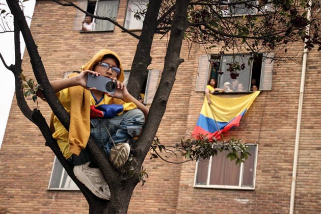 July 20, 2026, Bogota, Bogota D.C, Colombia: Supporters of colombian president Gustavo Petro during the Independence Day of Colombia military parade in Bogota, Colombia on July 20, 2026. Bogota Colombia  - ZUMAvp1_ 20260720_zia_vp1_041 Copyright: xJorgexLondonox