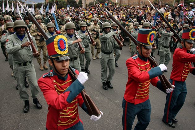 July 20, 2026, Bogota, Bogota D.C, Colombia: Members of Colombia s military and police forces parade during the Independence Day of Colombia military parade in Bogota, Colombia on July 20, 2026. Bogota Colombia  - ZUMAvp1_ 20260720_zia_vp1_048 Copyright: xJorgexLondonox