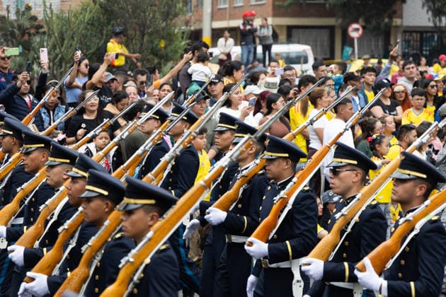 July 20, 2026, Bogota, Bogota D.C, Colombia: Members of Colombia s military and police forces parade during the Independence Day of Colombia military parade in Bogota, Colombia on July 20, 2026. Bogota Colombia  - ZUMAvp1_ 20260720_zia_vp1_051 Copyright: xWendyxP.xRomerox