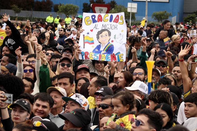 July 20, 2026, Bogota, Bogota D.C, Colombia: Supporters of colombian president Gustavo Petro during the Independence Day of Colombia military parade in Bogota, Colombia on July 20, 2026. Bogota Colombia  - ZUMAvp1_ 20260720_zia_vp1_081 Copyright: xJorgexLondonox