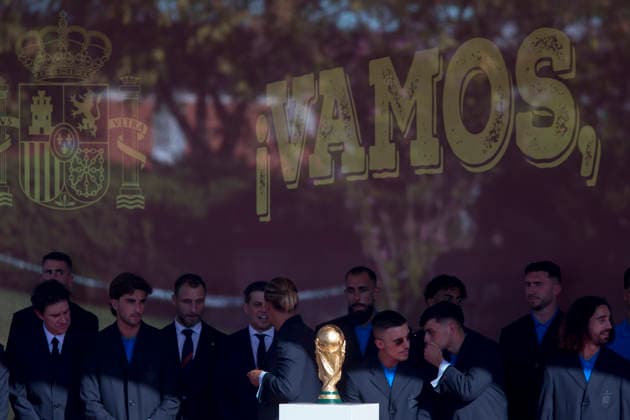 July 20, 2026, Madrid, Spain: The players of the Spanish national team seen during the reception for the Spanish national team at the Moncloa Palace in Madrid, the seat of the Spanish government, after they were crowned FIFA World Cup champions in 2026. Madrid Spain  - ZUMAs197 20260720_aaa_s197_254 Copyright: xLuisxSotox