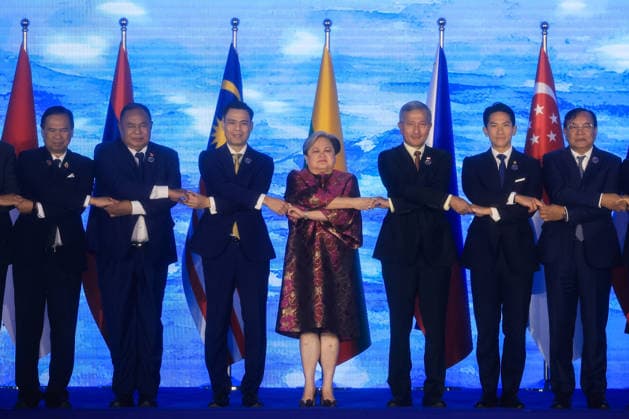 ASEAN Foreign Ministers Meeting 2026 commences in the Philippines METRO MANILA, PHILIPPINES - JULY 21: Foreign Ministers from ASEAN countries pose for a group photo during the opening ceremony for the 59th ASEAN Foreign Ministers Meeting, in Pasay City, Metro Manila, Philippines, on July 21, 2026. The week-long summit, which will last until July 24, gathers foreign ministers and top diplomats from ASEAN member states and major powers, including those from Turkiye, the United States, China, Russia, Japan and several European Union countries to discuss international and regional issues surrounding geopolitical challenges, energy supplies, trade, food, security cooperation as well as Myanmar civil war and the impacts of US-Iran conflict. Danie  Copyright: x2026xAnadoluxDanielxCengx