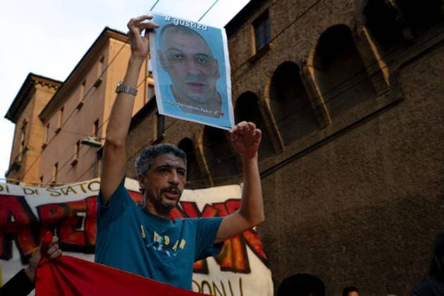 Thousands protest in Bologna over death of Abderrahim Fakir BOLOGNA, ITALY JULY 20, 2026: Thousands of people march through central Bologna to protest the death of Abderrahim Fakir, a 42-year-old Italian-Moroccan man who died during a police stop. The demonstration begins in Piazza del Nettuno following a press conference by municipal authorities and proceeds toward the Prefecture, with protesters demanding accountability and condemning alleged police brutality and racial profiling. Clashes later erupt between demonstrators and riot police, who use tear gas and water cannons as tensions spread to Via Rizzoli. Bologna Italy Copyright: x xThomasxCavagnax xJNAxPressx