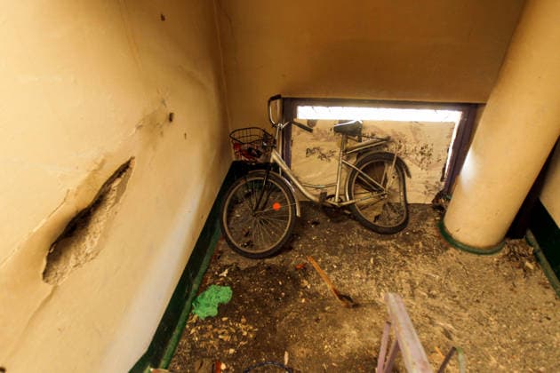 A bicycle with a bent wheel is left on the landing in a five-storey apartment block that was severely damaged by a Russian strike with an upgraded guided aerial bomb on a residential quarter in Pavlohrad, Dnipropetrovsk region, Ukraine, July 20, 2026. (Photo by Mykola Miakshykov Ukrinform) Russian troops hit residential area in Pavlohrad with guided bomb  Copyright: xMykolaxMiakshykovx