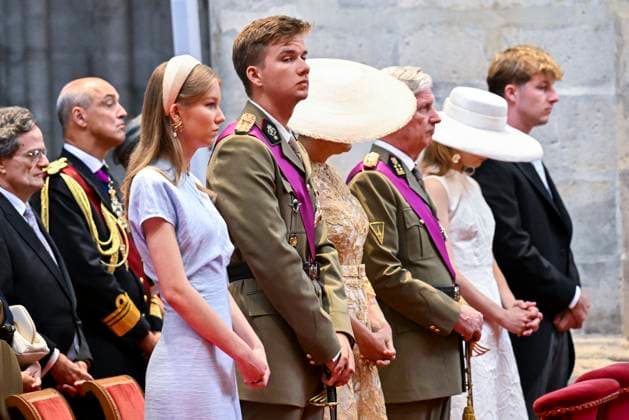 Te Deum for the national Day 2026 BRUSSELS, BELGIUM - JULY 21 : King Philippe, Queen Mathilde, Princess Elisabeth, Princess Eleonore, Prince Gabriel and Prince Emmanuel attend the Te Deum organised for the national Day 2025 at the St Michael and St Gudula on July 21, 2026 in Brussels, Belgium, 21 07 2026 Brussels Belgium  Copyright: xDidierxLebrunx