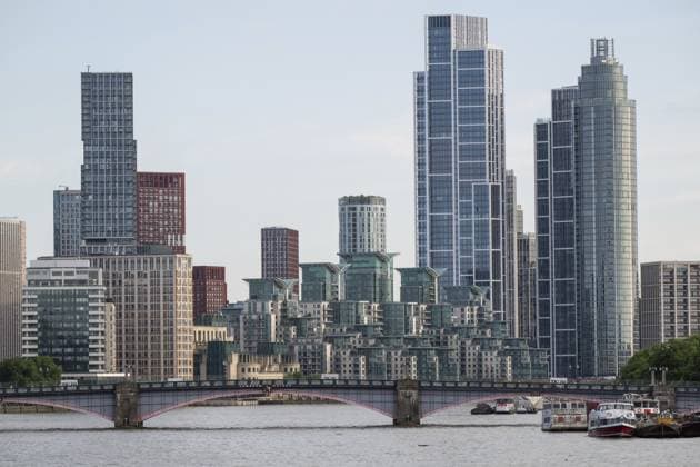 Themse, Hochhäuser, St. George Wharf, Vauxhall, London, England, Großbritannien, Großbritannien Thames, skyscrapers, St George Wharf, Vauxhall, London, England, Great Britain, Great Britain Copyright: imageBROKER OlafxKrüger iblomk18486598.jpg
