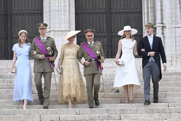 Te Deum for the national Day 2026 BRUSSELS, BELGIUM - JULY 21 : King Philippe, Queen Mathilde, Princess Elisabeth, Princess Eleonore, Prince Gabriel and Prince Emmanuel attend the Te Deum organised for the national Day 2025 at the St Michael and St Gudula on July 21, 2026 in Brussels, Belgium, 21 07 2026 Brussels Belgium  Copyright: xDidierxLebrunx