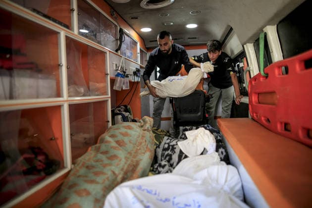 Funeral process for six Palestinians died in Israeli attack in Gaza GAZA CITY, GAZA, PALESTINE - JULY 21: Bodies of Palestinians, who lost their lives following the Israeli attack on a home belonging to the al-Misri family on al-Selasin Street, are taken from al-Shifa Hospital for funeral process in Gaza City, Gaza, Palestine on July 21, 2026. Saeed M. M. T. Jaras Anadolu Gaza City Gaza. Editorial use only. Please get in touch for any other usage.  Copyright: x2026xAnadoluxSaeedxM.xM.xT.xJarasx