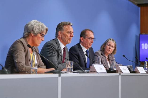 Berlin, Deutschland, 21.07.2026: Haus der Bundespressekonferenz: Bundeslagebild Sexualdelikte zum Nachteil von Kindern und Jugendlichen 2025: Kerstin Claus, unabhängige Bundesbeauftragte gegen sexuellen Missbrauch von Kindern und Jugendlichen (UBSKM), Holger Münch, Präsident des Bundeskriminalamtes (BKA), Bundesminister des Innern Alexander Dobrindt (CSU) und Angela Wefers (BPK) *** Berlin, Germany, July 21, 2026, Federal Press Conference Center: Federal Overview of Sexual Offenses Against Children and Adolescents in 2025; Kerstin Claus, Independent Federal Commissioner Against Sexual Abuse of Children and Adolescents (UBSKM), Holger Münch, President of the Federal Criminal Police Office (BKA), Federal Minister of the Interior Alexander Dob Copyright: xdtsxNachrichtenagenturx dts_128084
