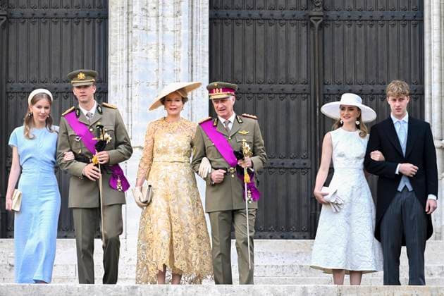 Te Deum for the national Day 2026 BRUSSELS, BELGIUM - JULY 21 : King Philippe, Queen Mathilde, Princess Elisabeth, Princess Eleonore, Prince Gabriel and Prince Emmanuel attend the Te Deum organised for the national Day 2025 at the St Michael and St Gudula on July 21, 2026 in Brussels, Belgium, 21 07 2026 Brussels Belgium  Copyright: xDidierxLebrunx