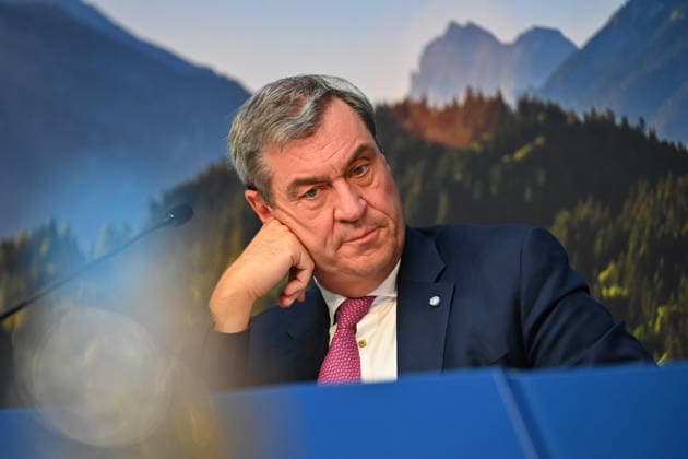 Markus SOEDER (Ministerpraesident Bayern und CSU Vorsitzender), Einzelbild,angeschnittenes Einzelmotiv,Portraet,Portrait,Porträt. Pressekonferenz der Bayerischen Staatsregierung nach Kabinettssitzung am 21.07.2026 im Prinz Carl Palais in Muenchen. *** Markus SOEDER, Minister-President of Bavaria and CSU Chairman, single image, cropped shot, portrait, press conference of the Bavarian State Government following the cabinet meeting on July 21, 2026, at the Prinz Carl Palais in Munich