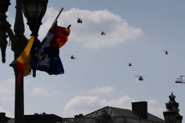 F-35 pictured in action during the military and civilian parade on the Belgian National Day, in Brussels, Tuesday 21 July 2026. This parade pays tribute to our Belgium s security and emergency services, such as the army, police, fire brigade or civil protection. MARIUS BURGELMAN  MariusxBurgelman 181678864