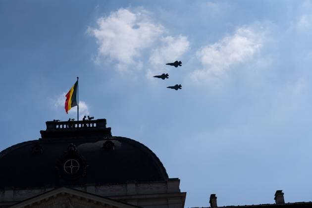 F-35 pictured in action during the military and civilian parade on the Belgian National Day, in Brussels, Tuesday 21 July 2026. This parade pays tribute to our Belgium s security and emergency services, such as the army, police, fire brigade or civil protection. MARIUS BURGELMAN  MariusxBurgelman 181678890