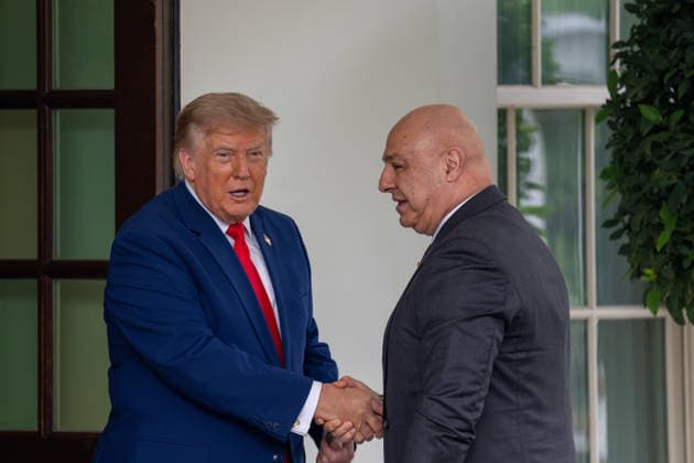 July 21, 2026, Washington, Dc, United States: US President Donald Trump welcomes Lebanese President Joseph Aoun upon his arrival at the West Wing of the White House in Washington, D.C., on July 21, 2026. Washington United States  - ZUMAl312 20260721_znp_l312_008 Copyright: xAndrewxLeydenx