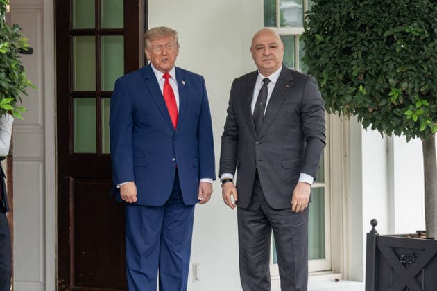 July 21, 2026, Washington, Dc, United States: US President Donald Trump welcomes Lebanese President Joseph Aoun upon his arrival at the West Wing of the White House in Washington, D.C., on July 21, 2026. Washington United States - ZUMAl312 20260721_znp_l312_015 Copyright: xAndrewxLeydenx