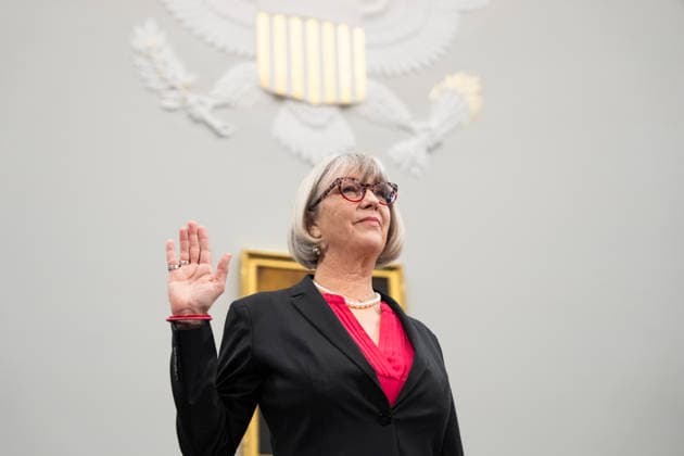 Examining the Smithsonian s Efforts to Reshape the Past UNITED STATES - JULY 21: Anthea Hartig, director of the Smithsonian Institute s National Museum of American History, is sworn in to the House Oversight and Government Reform Delivering on Government Efficiency Subcommittee hearing titled Rewriting American History: Examining the Smithsonian s Efforts to Reshape the Past, in Rayburn building on Tuesday, July 21, 2026. (Tom Williams CQ Roll Call) Washington DC United States EDITORIAL USE ONLY Copyright: x2026xCQ-RollxCall,xInc.x TomxWilliamsx rollcallpix172064