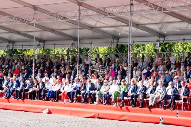 Belgium Ministers pictured during the military and civilian parade on the Belgian National Day, in Brussels, Tuesday 21 July 2026. This parade pays tribute to our Belgium s security and emergency services, such as the army, police, fire brigade or civil protection. MARIUS BURGELMAN  MariusxBurgelman 181685958