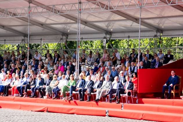 Belgium Ministers pictured during the military and civilian parade on the Belgian National Day, in Brussels, Tuesday 21 July 2026. This parade pays tribute to our Belgium s security and emergency services, such as the army, police, fire brigade or civil protection. MARIUS BURGELMAN  MariusxBurgelman 181685966