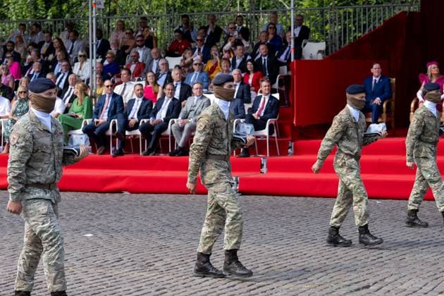 the military and civilian parade on the Belgian National Day, in Brussels, Tuesday 21 July 2026. This parade pays tribute to our Belgium s security and emergency services, such as the army, police, fire brigade or civil protection. MARIUS BURGELMAN  MariusxBurgelman 181686332