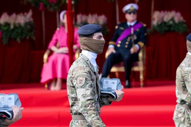 the military and civilian parade on the Belgian National Day, in Brussels, Tuesday 21 July 2026. This parade pays tribute to our Belgium s security and emergency services, such as the army, police, fire brigade or civil protection. MARIUS BURGELMAN  MariusxBurgelman 181686357