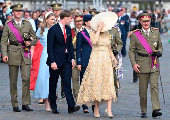Military and civilian parade for the national Day 2026 BRUSSELS, BELGIUM - JULY 21 : King Philippe, Queen Mathilde, Princess Elisabeth, Princess Eleonore, Prince Gabriel, Prince Emmanuel, attend the military and civilian parade for the national Day 2026 on July 21, 2026 in Brussels, Belgium, 21 07 2026 Brussels Belgium  Copyright: xDidierxLebrunx