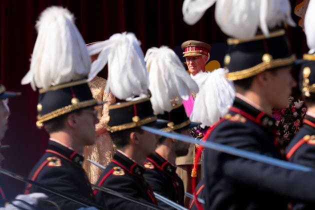 King Philippe - Filip of Belgium pictured during the military and civilian parade on the Belgian National Day, in Brussels, Tuesday 21 July 2026. This parade pays tribute to our Belgium s security and emergency services, such as the army, police, fire brigade or civil protection. MARIUS BURGELMAN  MariusxBurgelman 181690175
