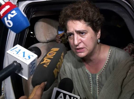 RECORD DATE NOT STATED Congress General Secretary Priyanka Gandhi speaks to media New Delhi, Jul 21 (ANI): Congress General Secretary Priyanka Gandhi speaks to media, in New Delhi on Tuesday. (ANI Video Grab) New Delhi Delhi India Copyright: xANIx ANI_20260721644