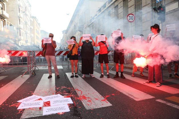 IPA86873802 - Milan, July 21, 2026, Largo 11 Settembre: A rally was held in front of the Prefecture, which later turned into a Sicobas march in memory of Abderrahim Fakir, who died in Bologna following police intervention  Copyright: xx xx 86873802