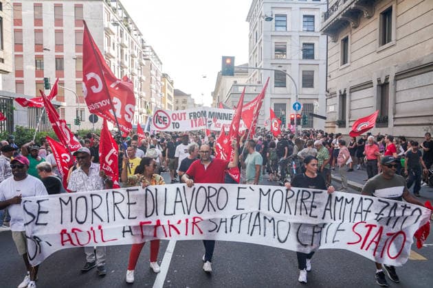 IPA86874724 - MILAN, July 21, 2026 - Protest at the Prefecture demanding truth and justice for Fakir Abderrahim, the man of Moroccan origin killed during a police stop on Sunday, July 19, in Bologna.  Copyright: xEmanuelexRobertoxDexCarlix xx 86874724