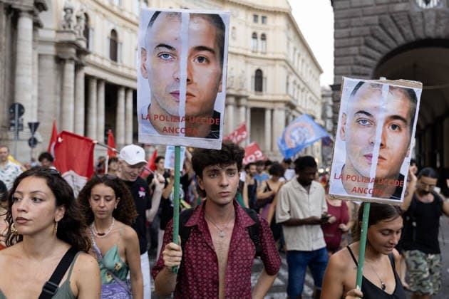 Demonstration in Naples to demand justice and truth after the death of Abderrahim Fakir NAPLES, ITALY - JULY 21: People gather during a demonstration to demand justice and truth for Abderrahim Fakir who died in circumstances yet to be clarified on Naples, Italy on July 21, 2026. Abderrahim Fakir, a 42-year-old man of Moroccan origin, died after being stopped and then pinned to the ground by two police officers on July 19, 2026 in Bologna. In a video, he can be heard screaming, Help, enough! . Iso Ekle Anadolu Naples Italy. Editorial use only. Please get in touch for any other usage.  Copyright: x2026xAnadoluxIsoxEklex