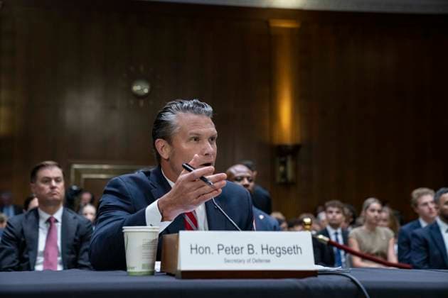 US Senate Appropriations Hearing on President Trump™s Supplemental Budget Request United States Secretary of War Pete Hegseth testifies before the US Senate Committee on Appropriations during A Review of the President™s Supplemental Funding Request of June 24, 2026 in the Dirksen Senate Office Building on Capitol Hill in Washington, DC, USA, on Tuesday, July 21, 2026. Credit: Andrew Thomas CNP Washington District of Columbia United States of America EDITORIAL USE ONLY Copyright: xx _DSC4511 AndrewxThomasx-xCNPx cnpphotos337871