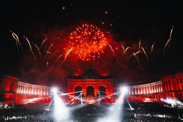 a concert and show with fireworks, laser and drones, at the end of the celebrations on the Belgian National Day, Tuesday 21 July 2026 in the Parc du Cinquantenaire - Jubelpark. MARIUS BURGELMAN  MariusxBurgelman 181703163