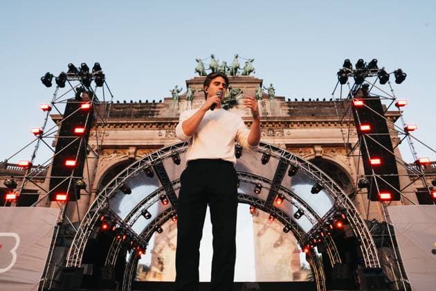 MAKSIM pictured during a concert and show with fireworks, laser and drones, at the end of the celebrations on the Belgian National Day, Tuesday 21 July 2026 in the Parc du Cinquantenaire - Jubelpark. MARIUS BURGELMAN  MariusxBurgelman 181705292