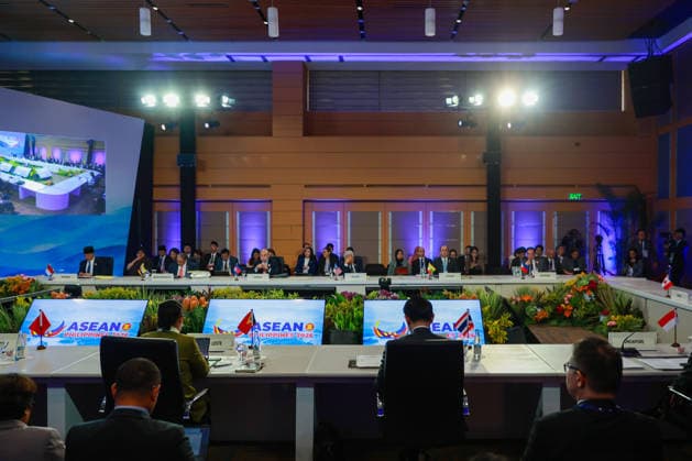 ASEAN Foreign Ministers Meeting in Philippines METRO MANILA, PHILIPPINES - JULY 22: ASEAN and Canadian foreign ministers during a meeting as part of the ASEAN foreign ministers summit, in Pasay City, Metro Manila, Philippines, on July 22, 2026. The week-long summit, which will run through July 24, gathers foreign ministers and top diplomats from ASEAN nations and major powers to discuss issues surrounding geopolitical challenges, energy supplies, trade, food, security cooperation, Myanmar civil war and the Five-Point Consensus, as well as and the impacts of US-Iran conflict. Daniel Ceng Anadolu Metro Manila Philippines. Editorial use only. Please get in touch for any other usage.  Copyright: x2026xAnadoluxDanielxCengx