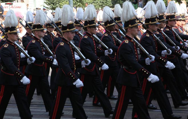 BRUSSELS, BELGIUM - JULY 21: Members of the military participate in a parade to celebrate Belgium s National Day on July 21, 2026 in Brussels, Belgium. The event marks the country s national holiday with a ceremonial procession in the capital.  Copyright: xChinaxNewsxServicex 111655732300