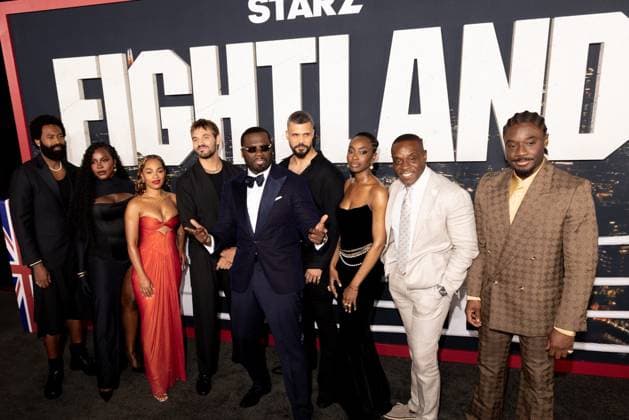 Nicholas Pinnock, Deborah Ayorinde, Tahirah Sharif, Tyler Conti, 50 Cent, Howard Charles, Anita-Joy Uwajeh, Richard Pepple, Charles Babalola at arrivals for FIGHTLAND Premiere, Jazz At Lincoln Center, New York, NY, July 21, 2026. Photo By: Ryan Billings Everett Collection FIGHTLAND Premiere PUBLICATIONXNOTxINxCANxCHNxFRAxITAxJPNxNORxPOLxRUSxESPxUKxUSA